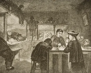 Een Chinese Opiumhol in San Francisco tijdens de jaren 1870, c.1880